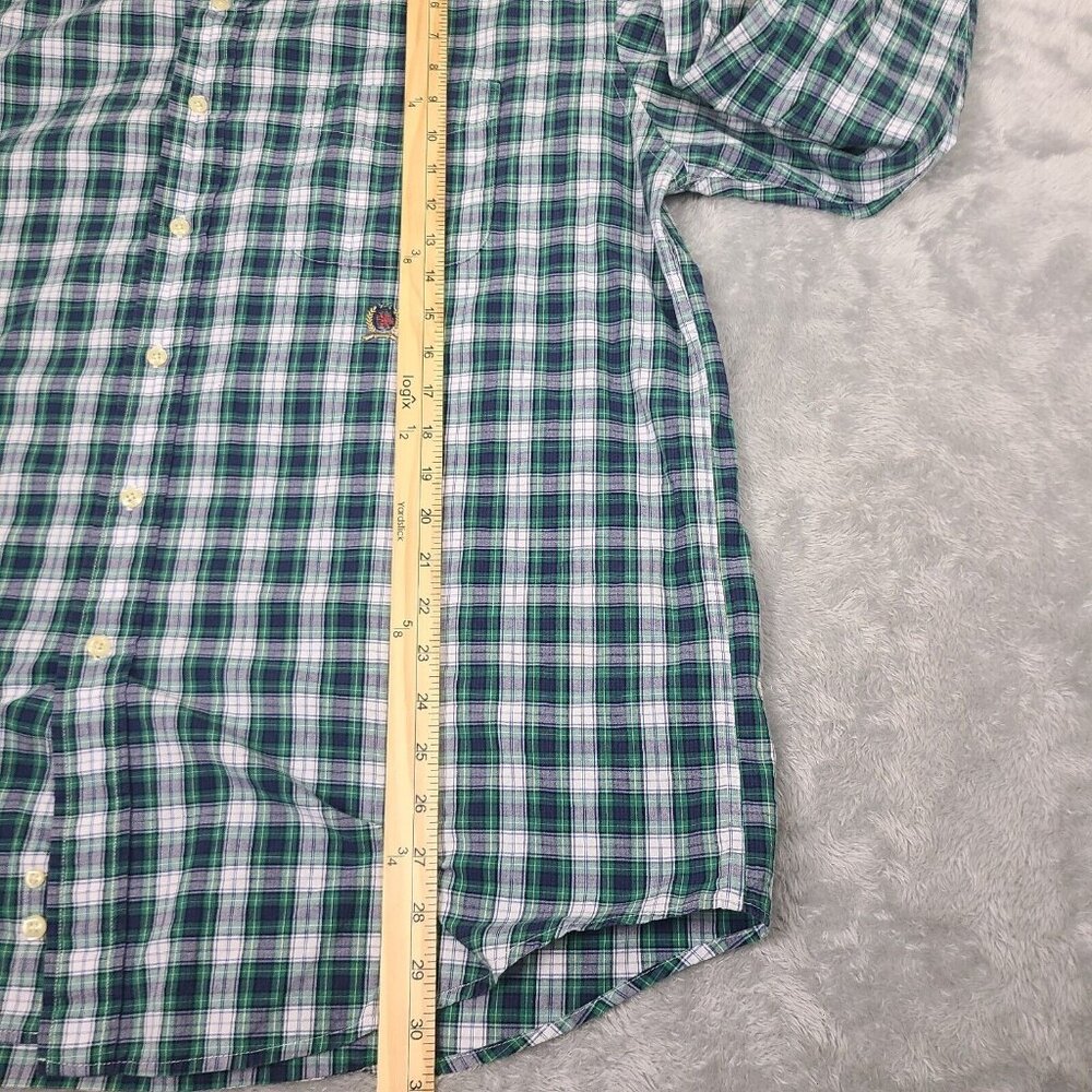 Tommy Hilfiger Button Up Shirt Adult X-Large Green White Long Sleeve Mens - Picture 5 of 6